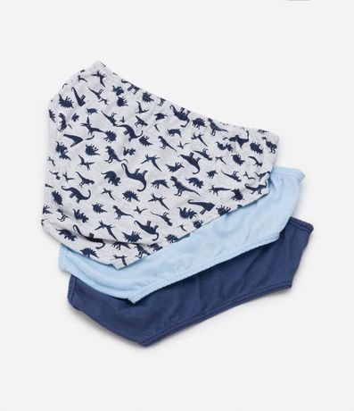 Kit 03 Calzoncillos Infantil Slip con Estampado de Dinosaurios - Talle 2 aos 12 años 2