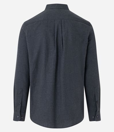 Camisa en Algodón con Botones Delanteros y Efecto Melange 7