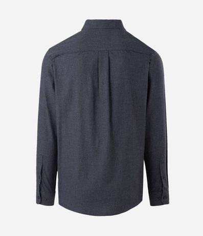 Camisa en Algodón con Botones Delanteros y Efecto Melange 8