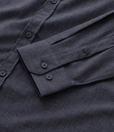 Camisa en Algodón con Botones Delanteros y Efecto Melange 9