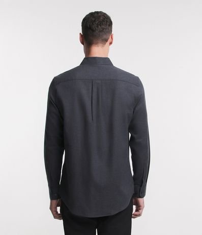 Camisa en Algodón con Botones Delanteros y Efecto Melange 3