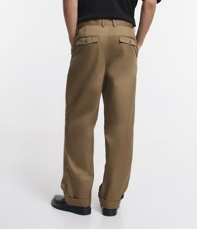 Pantalón en Sarga con Trabillas en la Cintura y Barra Italiana 5