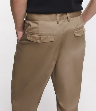 Pantalón en Sarga con Trabillas en la Cintura y Barra Italiana 6