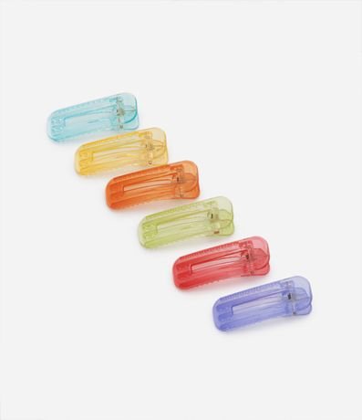 Kit 06 Pinza para el Pelo Infantil en Colores y Transparente