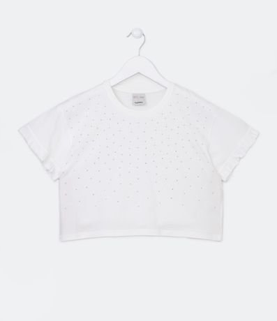 Blusa Cropped Infantil con Aplicaciones de Strass y Mini Perlas - Talle 5 a 14 años 1