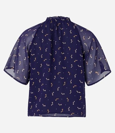 Blusa Manga en Chiffon con Lazo y Estampa Mini Ardillas 2