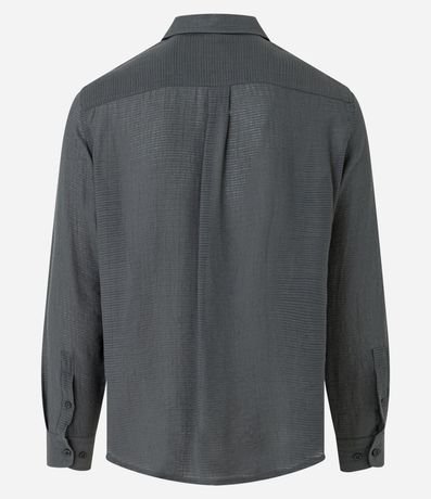 Camisa Fluida en Viscosa con Bolsillo y Texturas 10