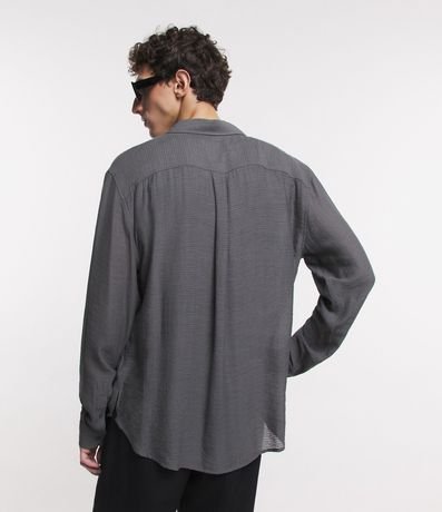 Camisa Fluida en Viscosa con Bolsillo y Texturas 6