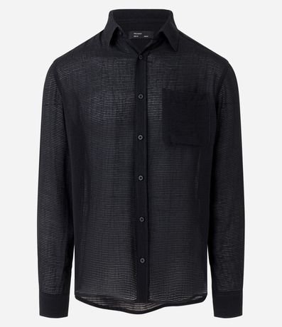 Camisa Fluida en Viscosa con Bolsillo y Texturas 9