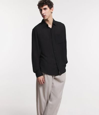 Camisa Fluida en Viscosa con Bolsillo y Texturas 5
