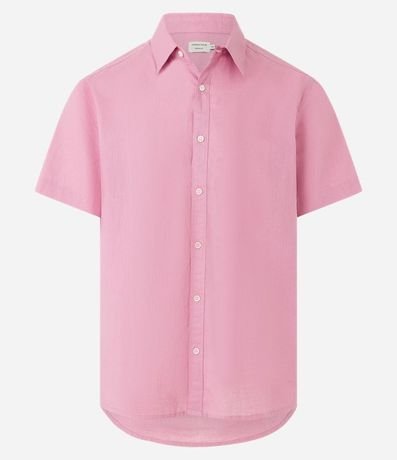 Camisa Comfort Básica en Lino con Manga Corta 7