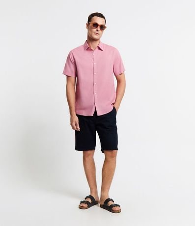 Camisa Comfort Básica en Lino con Manga Corta 2