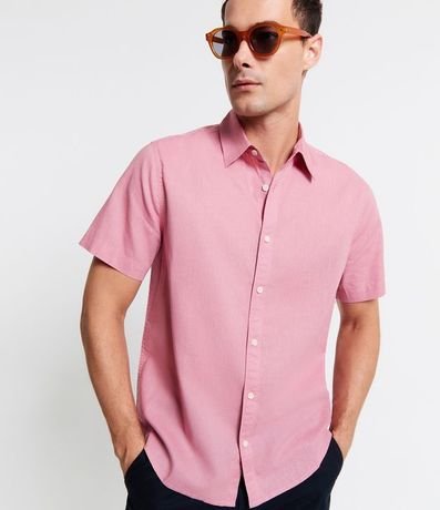 Camisa Comfort Básica en Lino con Manga Corta 3
