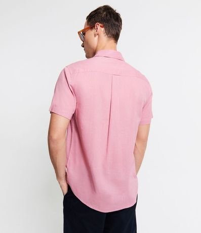Camisa Comfort Básica en Lino con Manga Corta 4