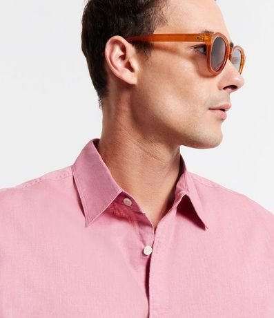 Camisa Comfort Básica en Lino con Manga Corta 6