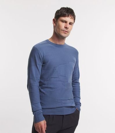 Suéter Comfort en Viscosa con Textura y Puño Ajustado