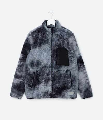 Campera Infantil en Sherpa Tie Dye con Bolsillo Delantero - Talle 5 a 14 años