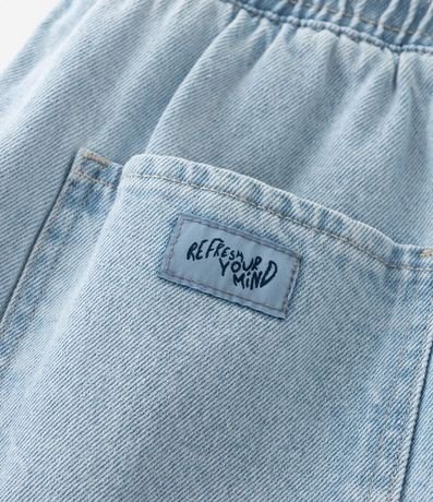 Bermuda Jeans con Cintura Elástica Bolsillos y Tag Aplicado 7