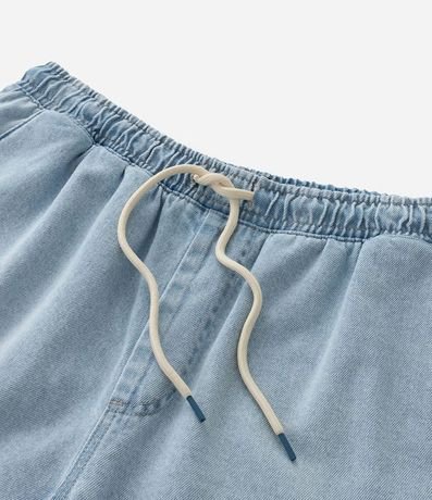 Bermuda Jeans con Cintura Elástica Bolsillos y Tag Aplicado 8