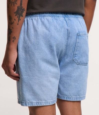 Bermuda Jeans con Cintura Elástica Bolsillos y Tag Aplicado 3