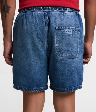 Bermuda Jeans con Cintura Elástica Bolsillos y Tag Aplicado 3