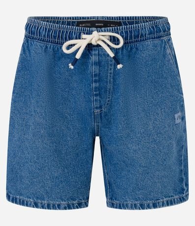 Bermuda Jeans con Cintura Elástica Bolsillos y Tag Aplicado 6