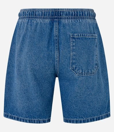 Bermuda Jeans con Cintura Elástica Bolsillos y Tag Aplicado 7