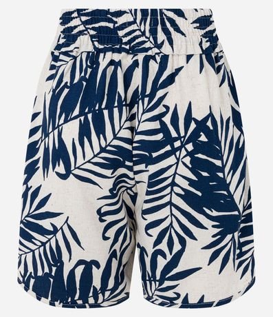 Short Clochard en Viscolino con Lazo en la Cintura y Estampa Follajes 2