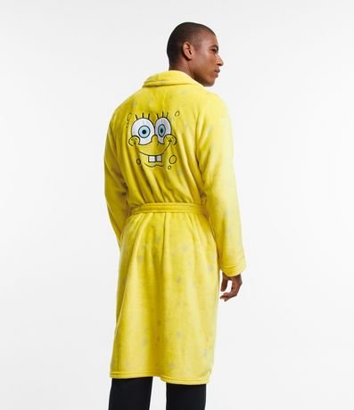Bata de Baño en Fleece con Bolsillos y Bordado Bob Esponja
