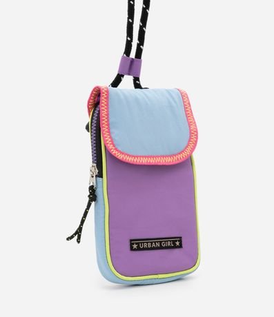 Bolso Infantil Portacelular con Estampa Color Block 1