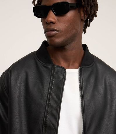 Campera en Pu con Cremallera Delantero y Cuello Alto 5