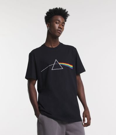 Remera Comfort en Media Malla con Estampado Prisma del Pink Floyd