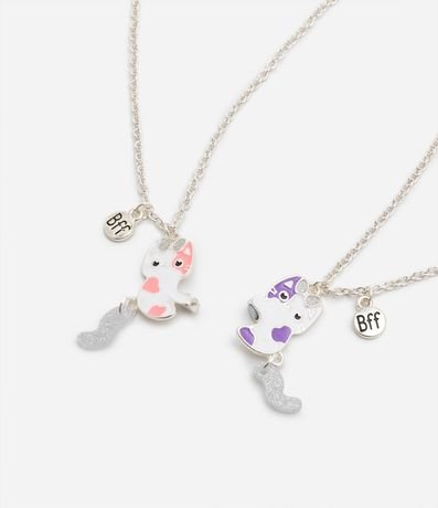 Kit 02 Collares en Metal con Formato de Gatitos BFF 2