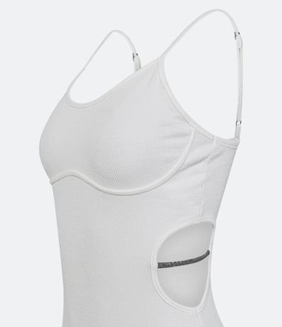 Vestido New Midi en Rib con Cutout Lateral y Tirante de Brillo 6