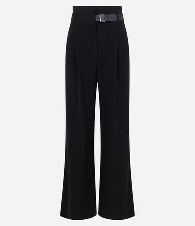 Pantalón Recto en Sastrería Cintura Larga con Cinturón 5