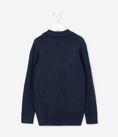 Suéter Infantil Texturizado con Cuello Polo - Talle 5 a 14 años 2