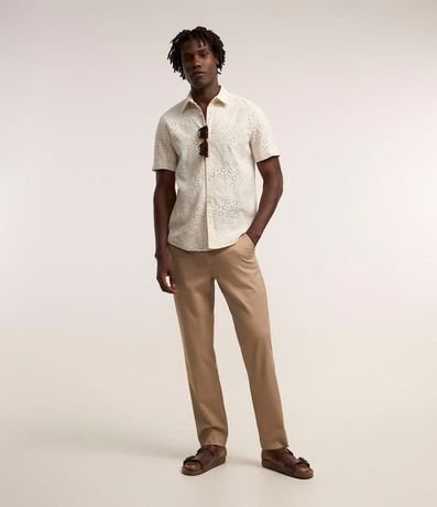 Pantalón Slim en Sarga con Elastano