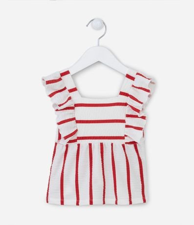 Blusa Infantil Texturizada con Volados y Rayas - Talle 1 a 5 años