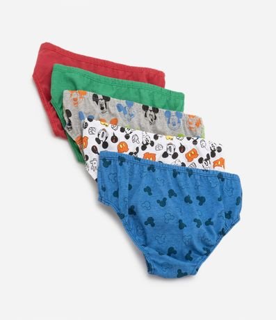Kit 05 Calzoncillo Slip Infantil con Estampado del Mickey - Talle 02 a 06 años 2