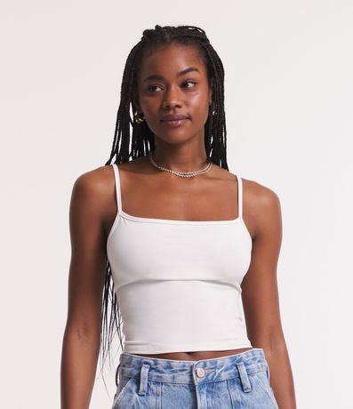 Top Cropped de Poliamida con Breteles Finos 1