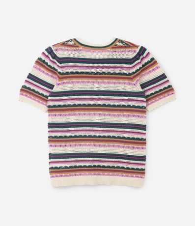 Blusa Manga Corta en Punto Rayado Curve & Plus Size 6