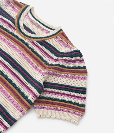 Blusa Manga Corta en Punto Rayado Curve & Plus Size 8