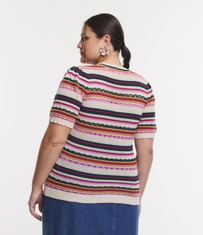 Blusa Manga Corta en Punto Rayado Curve & Plus Size 3