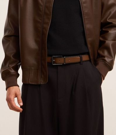 Cinturón Social Básico Reversible con Hebilla Cuadrada 4