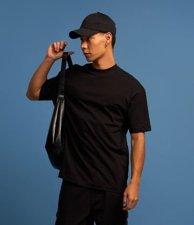 Remera Relaxed en Algodón con Cuello Canalé 1