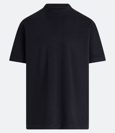 Remera Relaxed en Algodón con Cuello Canalé 5