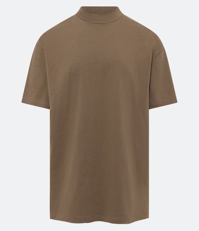 Remera Relaxed en Algodón con Cuello Canalé 5