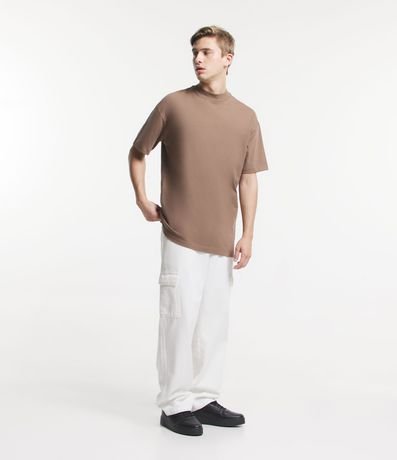 Remera Relaxed en Algodón con Cuello Canalé 2