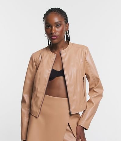 Campera Básica en Pu con Cierre Track 5