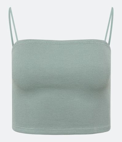 Blusa Cropped de Tirantes en Rib Texturizada 5